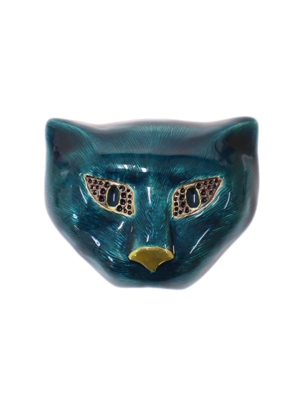 Gucci Cat Face Brooch Blue